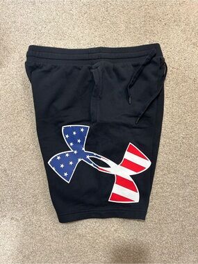 Men’s Under Armour Black Shorts with American Flag Logo